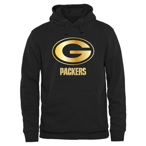 NFL Men's Green Bay Packers Pro Line Black Gold Collection Pullover Hoodie